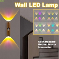 BUCKS Sensor Night Light, Wireless 3/7 Colors Changing Wall LED Lamp, Decorative Light Rechargeable 