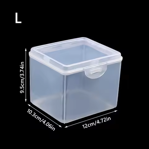 1Pcs with Lid Storage Box Multi-purpose Plastic Storage Case Clear Rectangular Shape Small Thing Con