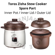 [READY STOCK] BUFFALO TOROS Zisha Stew Cooker Spare Part - Inner Pot / Outer Lid / Inner Lid 牛头牌天然紫砂
