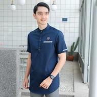 Baju Koko Kurta Dewasa Muslim Pria Kemeja Terbaru Belibaju Store Lengan Pendek Warna Biru Dongker