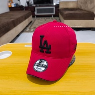 MERAH LA LOGO DISTRO BASEBALL CAP - RED LA EMBROIDERED MEN'S AND WOMEN'S BASEBALL CAP