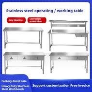 304 stainless steel table/ stainless steel workbench with drawers  Kitchen Commercial Work Table / M