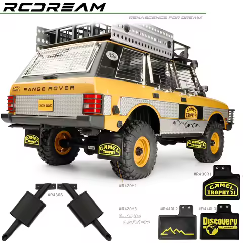 RCDream 1/10 3D Effect Soft Rubber Mud Flaps Color TPU Mudguard Film/ Tail Exhaust pipe for FCX10 Ca