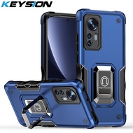 KEYSION กันกระแทกเกราะกรณีสำหรับ Xiaomi 12 12X 12 Pro ซิลิโคน + PC แหวนยืนโทรศัพท์ปกหลังสำหรับ Xiaom