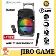 Audiobox BBX 800 TWS Bluetooth Trolley Speaker Free Wireless Mic with FM Radio, USB Input, SD Card