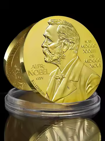 Nobel Prize Gold Plated Coin Medal Crafts Founder Portrait Scientists Inventors Honorary Commemorati