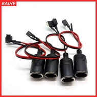 BAIHE Lighter Socket, Built-In Fuse Black Fuse Tap Cable, Adapter Cable Fuse Female Socket Car Charg