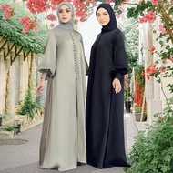 Satin Dress Abaya jubah muslimah satin putih jubah maternity dress nikah bridesmaid dress button down wufhuk friendly