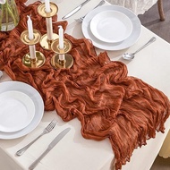 High-value Light Gauze Twist Tablecloth Light Luxury Fashion Bali Gauze Crinkled Cloth Table Runner 