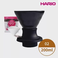 【HARIO】 SWITCH 磁石浸漬式02濾杯-200ml 黑色 (有田燒) /手沖咖啡/V型濾杯/V60/聰明濾杯/陶瓷濾杯/浸漬式/有田燒