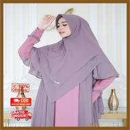 ADEN HIJAB MYRTLE DRESS SET KHIMAR BERRY // GAMIS MUSLIMAH BUSUI