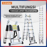 Tangga Lipat Teleskopik Aluminium  DOUBLE 3.8Meter/5Meter / 3.2M tangga multifungsi  / Tangga telesk