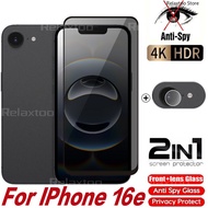 Iphone16 e 5G 2IN1 Privacy Screen Protect Glass Film For  IPhone 16 Pro Max Plus 16Plus 16Promax 16e