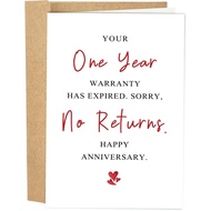 [Coisíní]  One Year Anniversary Card for Him Her, Sarcastic 1st Anniversary Card for Husband Wife, O