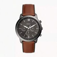 Neutra Men's Chronograph Watch, Fashionable Quartz Watch, Blue Round Dial, Genuine Leather Strap, Bu