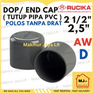 DOP 2 1/2 2,5 inch END CAP Plain PVC Pipe CAP Without Thread RUCIKA 21/2
