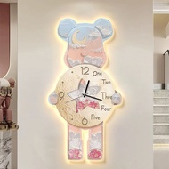 Tranh Đồng Hồ Đèn Led BearBrick Tráng Gương Trang trí Phòng Khách/ Phòng Ngủ/ Cửa hàng /Spa/ Shop Th