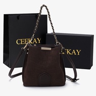 กระเป๋าถังสไตล์วินเทจความจุใหญ่ Ceekay พร้อมสายสะพายข้างหนังสังเคราะห์ไมโครไฟเบอร์สําหรับการเปิดเผยส