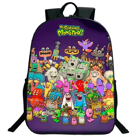16 Inch My Singing Monsters Print Backpacks Hight Quality Backpack Lightweight Kids School Bags for 