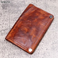 2023 Genuine Leather Wallet For Men Male Vintage Handmade Short Bifold Men's Purse Card Holder With Zipper c0in Pocket m0ney Bag