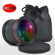 55MM 0.35x HD Fisheye Wide Angle Lens (w/Macro Portion) for Nikon D3400,D5600 and Sony Alpha A7 A7R A7S A6300 A6400 A6500