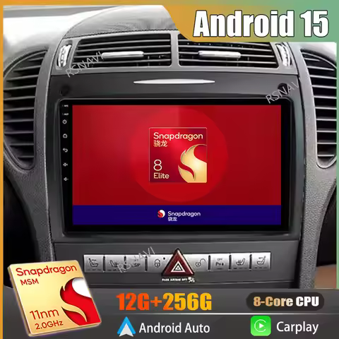 Android 15 For Benz SLK-Class R171 2004 - 2011 2K QLED Stereo Car Radio Multimedia Video Player GPS 