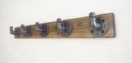 (60cm 5 Hooks) Rustic Loft Vintage Retro Industrial Pipe Handmade Modern Hooks Hanger Coat Rack Wall