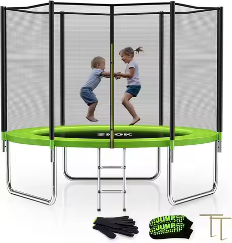 Trampoline 8FT 10FT 12FT 14FT 15FT Trampolines with Enclosure Net 400LBS Outdoor Trampolines for Kid