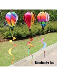 掛式熱氣球風旋轉器,多彩塑料彩虹花園風車,無需電力,耐候戶外假日裝飾