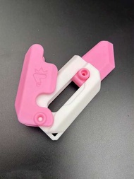 七彩3D打印夜燈重力刀釋放壓力伸縮玩具，塑料紅蘿蔔形刀峰刀指尖重力刀，適用於舒壓、釋放心情、作為適合14歲以上青少年的禮品