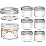 Mason Jars 4oz glass jars with lid ขวดใส่แยม 120ml (12ใบ/ชุด) โหลกระปุกกลม ขวดน้ำพริก โหลแก้ว