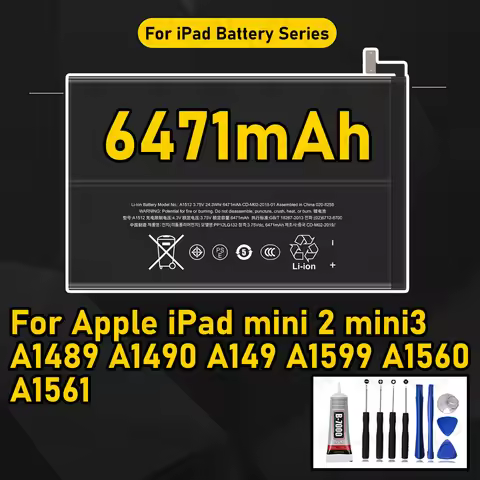 6471mAh Replacement Battery For Apple IPad mini2/MINI 2/MINI 3/A1489/A1490/A1599 Batteries New High 