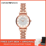 [Original] Emporio Armani Gianni T-Bar Quartz Black Mother of Pearl Dial Women Ladies Watch Jam Tangan Wanita AR11145 AR1926 AR11245 AR11244