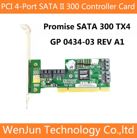 High Quality Promise SATA 300 TX4 PCI 4-Port SATA II 300 Controller Card GP0434-03 REV A1