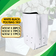 1kg  AgroBuddy White-Black Polybag 16"x16" – Extra Thick, UV Resistant for Seedlings