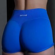{UU61} 4.5'' Dfyne Impact Shorts With Logo Low Ribbed Band Yoga Shorts Seamless Scrunch Bum Workout 