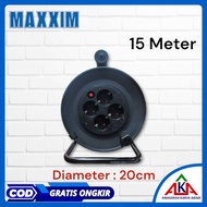 Gulungan Rol Kabel Roll MAXXIM 15M / 25M / 50M Bracket Putar Stop Kontak Klosan Bobin Tanpa Kabel Wa