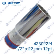 MATA KING TONY 1/ 2" X 22MM 12PT LONG SOCKET WRENCH 423022M DEEP SOCKET KINGTONY 22 MM