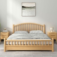 【Free Shipping】Solid Wooden Bed Frame Single/Super Single/Queen/King Size Bedframe With Mattress Wooden Bedframe
