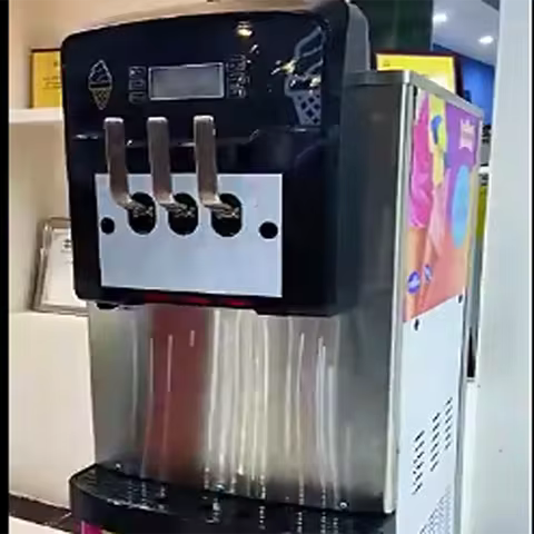 Commercial Economical Small Ice Cream Maker 3 Flavors Yogurt Milk Chocolate Corn Syrup Nut Fruit Wat