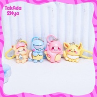 GANTUNGAN Resin Keychain GK-1450 Cute Keychain Pokemon Pikachu Eevee Squirtle Small Bag Decoration K