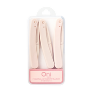 Oni 3Pcs Portable Eyebrow Razor Kit Folding Eyebrow Beauty Makeup Tool Eyebrow Trimmer กรรไกร กันคิ้