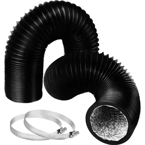 Flexible Aluminum Ducting Hose 4/6 Inch Dryer Vent Hose Duty Insulated Air Duct Pipe with Clamps for