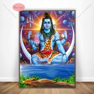 Shiva Parvati Indian Art Hindu God Figure Canvas Painting Religious Poster And Print Wall Picture Fo