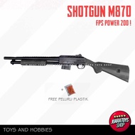 MAINAN SHOTGUN M870 REMINGTON AZZURI HITAM - MAINAN TEMBAK PLASTIK -