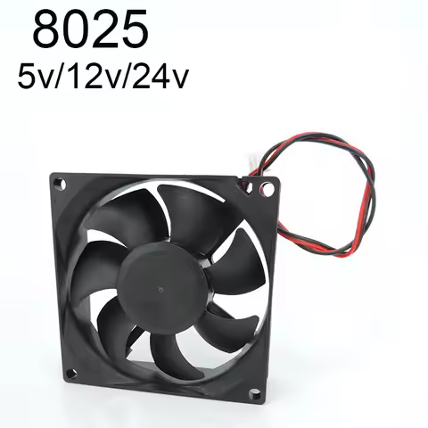 2pin dc 80mm 8025 80X80X25MM Cooling Fan 5V/12V/24V DC Brushless Cooling Cooler Fan 8025 Sleeve oil 