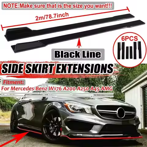 2m Car Side Skirt Extensions Spoiler Rocker Lip For Benz W205 W204 W203 W211 W212 W213 W117 C117 W17