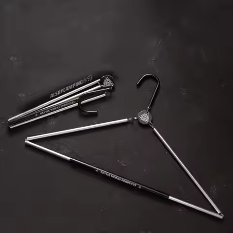 Devise Works Outdoor Camping Folding Hanger, Metal Storage Hanger Drying Hanger Hanger