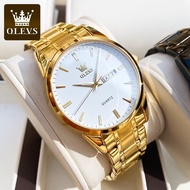 OLEVS Watch For Men Gold Original Waterproof Business Relo for Man Quartz Watches Stainless Black Fa