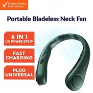 Portable Bladeless Neck Fan | Hands-Free USB Rechargeable Mini Fan | Mute Sports Fan for Outdoor Use